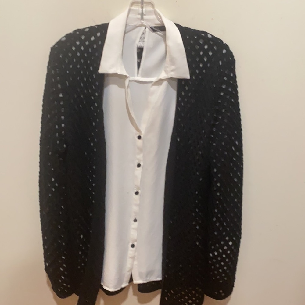 Carlisle 2 Pc. SweaterSet 100%Silk Open Weave NWOT - Picture 2 of 9